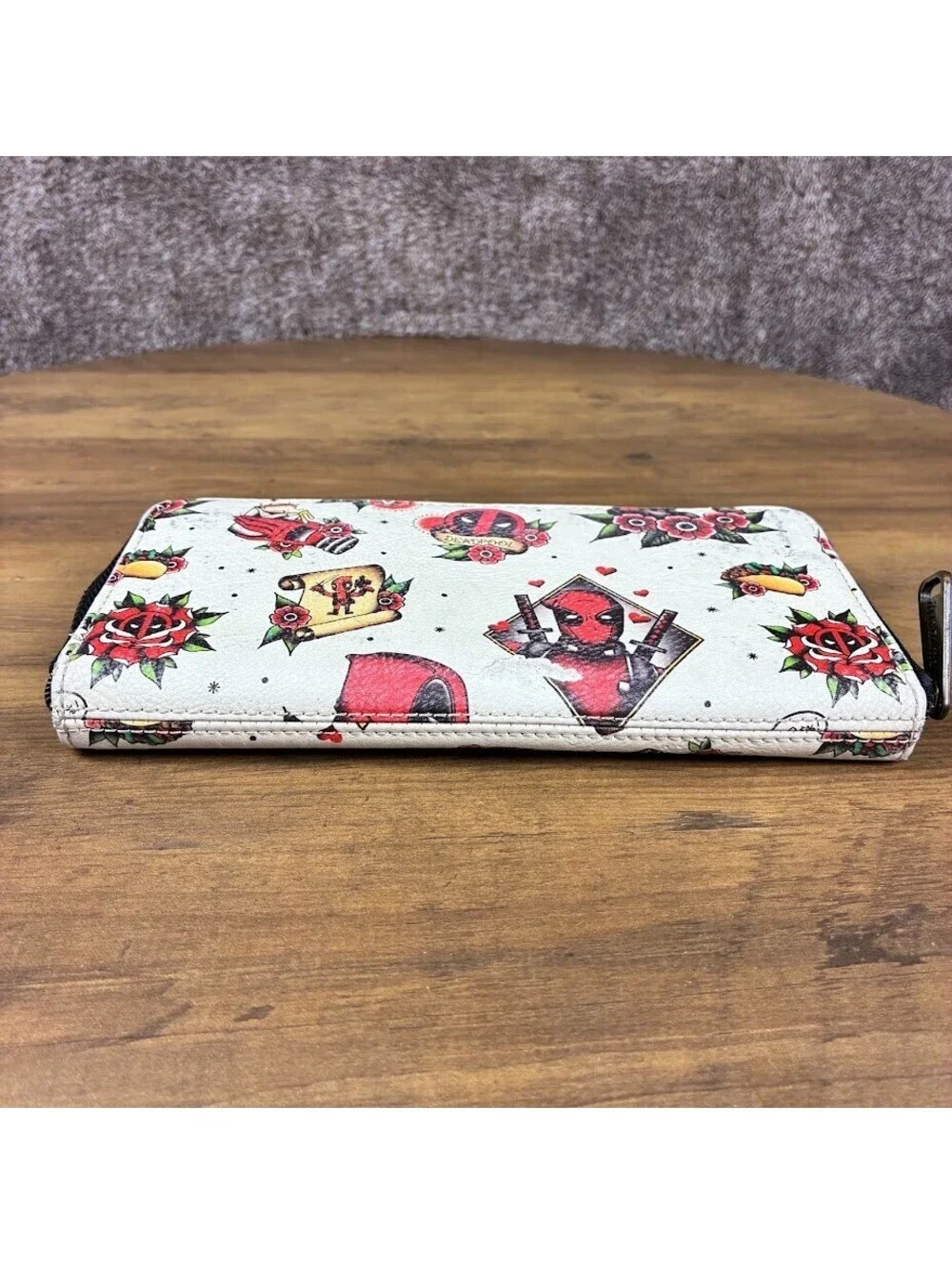 Loungefly Marvel Deadpool Tattoo Wallet (Broken Zipper)